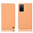 Leather Case Stands Flip Cover Holder H21P for Oppo A55S 5G Orange