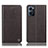 Leather Case Stands Flip Cover Holder H21P for Oppo Find X5 Lite 5G Brown