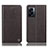 Leather Case Stands Flip Cover Holder H21P for Oppo K10 5G India Brown
