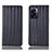 Leather Case Stands Flip Cover Holder H23P for OnePlus Nord N300 5G Black