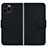 Leather Case Stands Flip Cover Holder HF1 for Apple iPhone 15 Pro Black