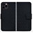 Leather Case Stands Flip Cover Holder HF1 for Apple iPhone 15 Pro Max Black