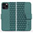 Leather Case Stands Flip Cover Holder HF1 for Apple iPhone 16 Pro Max Green