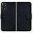 Leather Case Stands Flip Cover Holder HF1 for Xiaomi Redmi Note 11 4G (2022) Black
