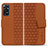 Leather Case Stands Flip Cover Holder HF1 for Xiaomi Redmi Note 11 Pro 4G Brown