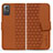 Leather Case Stands Flip Cover Holder HF1 for Xiaomi Redmi Note 12S Brown