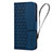 Leather Case Stands Flip Cover Holder HF2 for Apple iPhone 14 Pro Blue