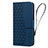 Leather Case Stands Flip Cover Holder HF2 for Apple iPhone 15 Pro Blue