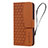 Leather Case Stands Flip Cover Holder HF2 for Google Pixel 6 5G Brown