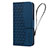 Leather Case Stands Flip Cover Holder HF2 for Google Pixel 7a 5G Blue
