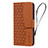 Leather Case Stands Flip Cover Holder HF2 for Google Pixel 7a 5G Brown
