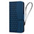 Leather Case Stands Flip Cover Holder HF2 for Google Pixel 8 5G Blue