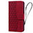 Leather Case Stands Flip Cover Holder HF2 for Google Pixel 8 5G Red