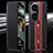 Leather Case Stands Flip Cover Holder JB1 for Huawei P50 Pro Red and Black