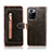 Leather Case Stands Flip Cover Holder JDK for Xiaomi Redmi Note 10 Pro 5G Brown