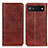 Leather Case Stands Flip Cover Holder K01Z for Google Pixel 6a 5G Brown