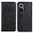 Leather Case Stands Flip Cover Holder K01Z for Huawei Honor 50 5G Black