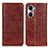 Leather Case Stands Flip Cover Holder K01Z for Huawei Honor 60 5G Brown