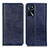 Leather Case Stands Flip Cover Holder K01Z for Oppo A16s Blue