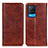 Leather Case Stands Flip Cover Holder K01Z for Oppo A54 4G Brown