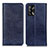 Leather Case Stands Flip Cover Holder K01Z for Oppo A74 4G Blue