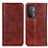 Leather Case Stands Flip Cover Holder K01Z for Oppo A74 5G Brown