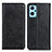 Leather Case Stands Flip Cover Holder K01Z for Oppo A96 4G Black