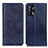 Leather Case Stands Flip Cover Holder K01Z for Oppo F19 Blue