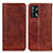 Leather Case Stands Flip Cover Holder K01Z for Oppo F19 Brown