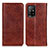 Leather Case Stands Flip Cover Holder K01Z for Oppo F19 Pro+ Plus 5G Brown