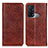 Leather Case Stands Flip Cover Holder K01Z for Oppo Reno5 A Brown