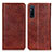 Leather Case Stands Flip Cover Holder K01Z for Sony Xperia 1 V Brown