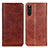 Leather Case Stands Flip Cover Holder K01Z for Sony Xperia 10 III Brown