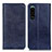 Leather Case Stands Flip Cover Holder K01Z for Sony Xperia 5 III SO-53B Blue