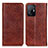 Leather Case Stands Flip Cover Holder K01Z for Xiaomi Mi 11T Pro 5G Brown