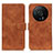 Leather Case Stands Flip Cover Holder K01Z for Xiaomi Mi 12 Ultra 5G Brown