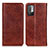 Leather Case Stands Flip Cover Holder K01Z for Xiaomi POCO M3 Pro 5G Brown