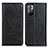 Leather Case Stands Flip Cover Holder K01Z for Xiaomi Poco M4 Pro 5G Black