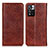 Leather Case Stands Flip Cover Holder K01Z for Xiaomi Poco X4 NFC Brown