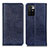 Leather Case Stands Flip Cover Holder K01Z for Xiaomi Redmi 10 4G Blue