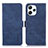 Leather Case Stands Flip Cover Holder K01Z for Xiaomi Redmi 12 4G Blue