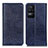 Leather Case Stands Flip Cover Holder K01Z for Xiaomi Redmi K40S 5G Blue