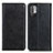 Leather Case Stands Flip Cover Holder K01Z for Xiaomi Redmi Note 10 5G Black