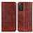 Leather Case Stands Flip Cover Holder K01Z for Xiaomi Redmi Note 11 4G (2022) Brown