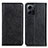 Leather Case Stands Flip Cover Holder K01Z for Xiaomi Redmi Note 12 4G Black