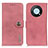 Leather Case Stands Flip Cover Holder K02Z for Huawei Enjoy 50 Pro Pink