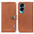 Leather Case Stands Flip Cover Holder K02Z for Huawei Honor 90 Lite 5G Brown