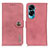 Leather Case Stands Flip Cover Holder K02Z for Huawei Honor 90 Lite 5G Pink