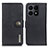 Leather Case Stands Flip Cover Holder K02Z for Huawei Honor X8a 4G Black