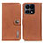 Leather Case Stands Flip Cover Holder K02Z for Huawei Honor X8a 4G Brown